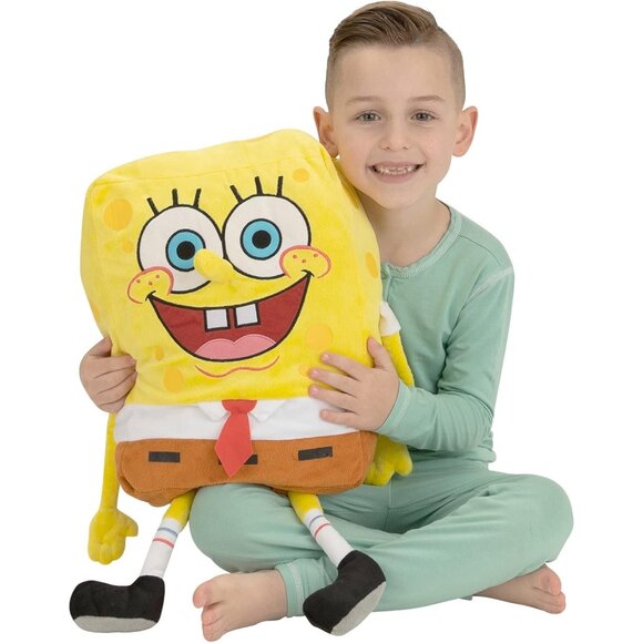 🆕 Kids Yellow Bedding Plush Cuddle Pillow Buddy One Size Spongebob Accessory - Picture 2 of 6